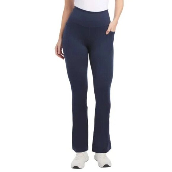 NEW Jockey Women's L Studio Flare Pants Neo Navy 83% Polyester 17% Spandex - Picture 1 of 10